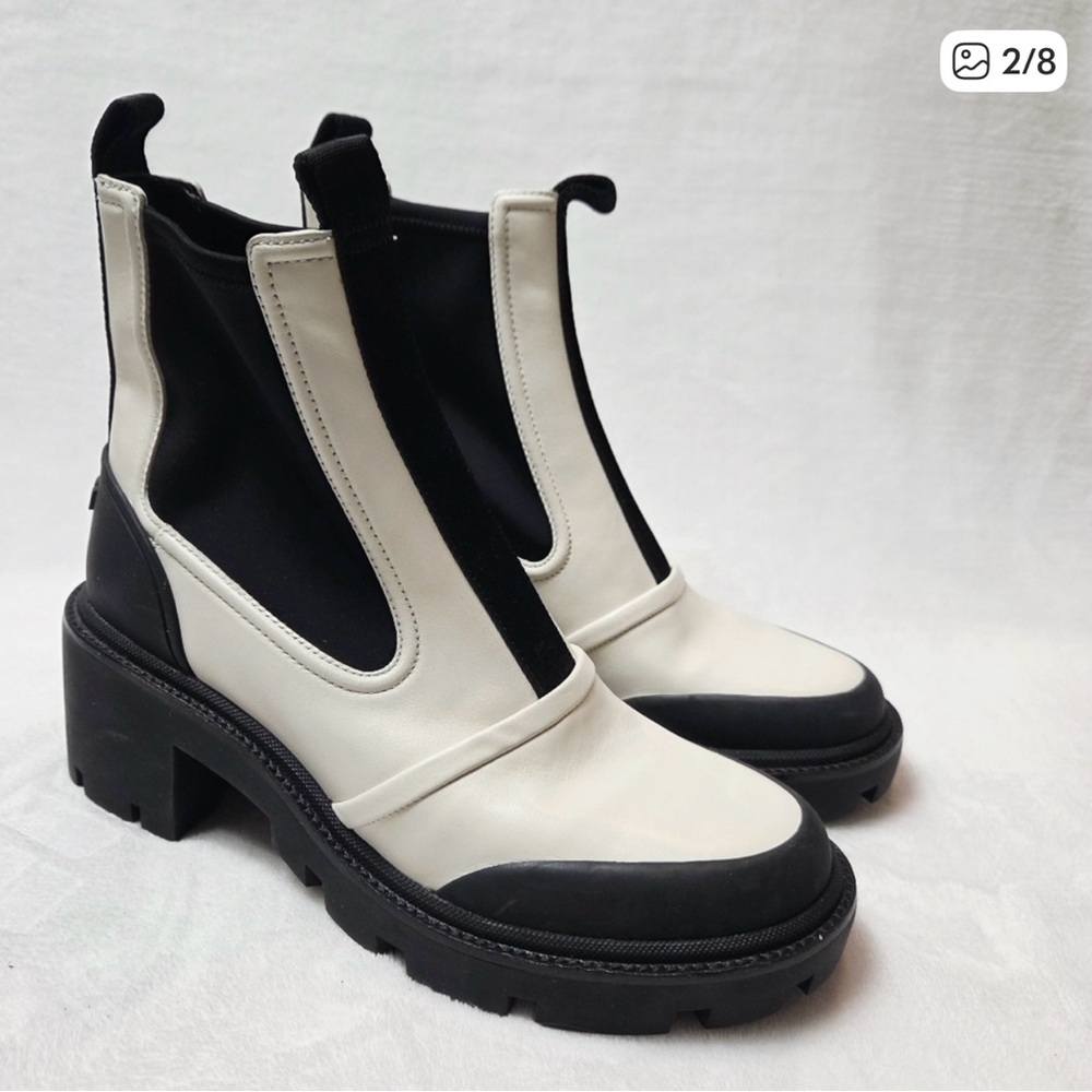 Tory Burch Black and White Ankle Boots